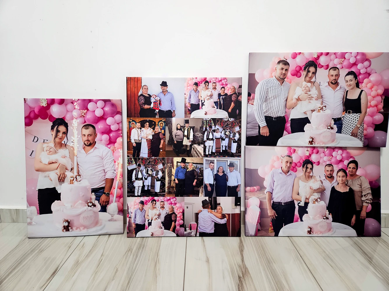 Colaje botez pe canvas