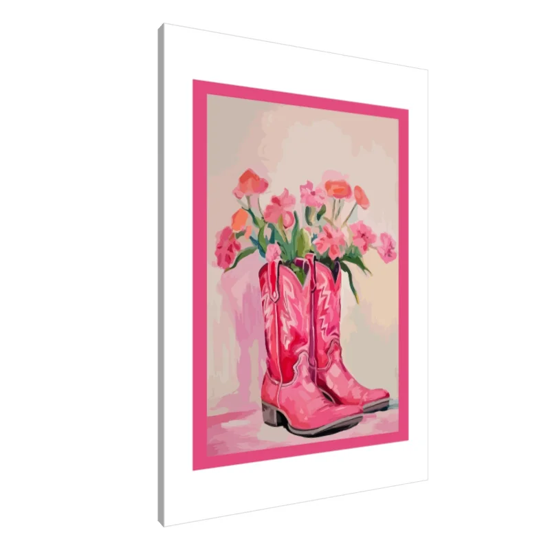 Tablou Canvas: Flori și Cizme - Image 1