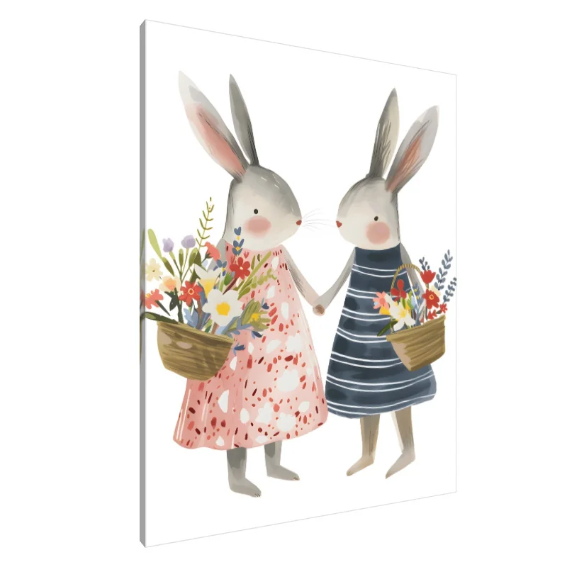 Tablou Canvas: Iepuraș înflorituri - Image 1