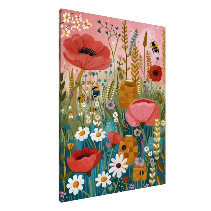 Tablou Canvas: Armonie de Flori Zumzăitoare - Image 1