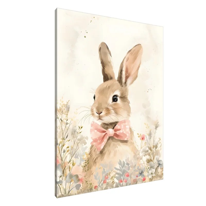 Tablou Canvas: Iepuraș cu Fundiță Fermecător. - Image 1