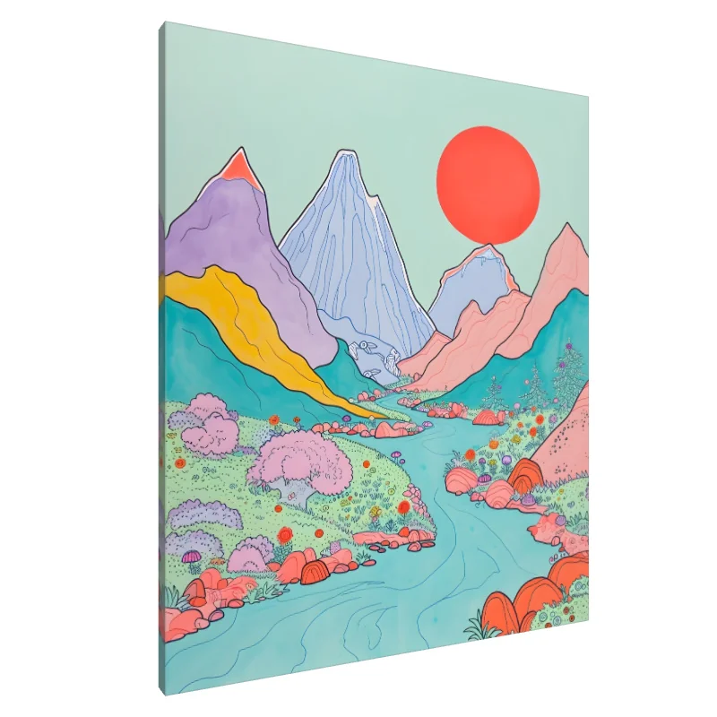 Tablou Canvas: Peisaj de vis la răsăritul zorilor