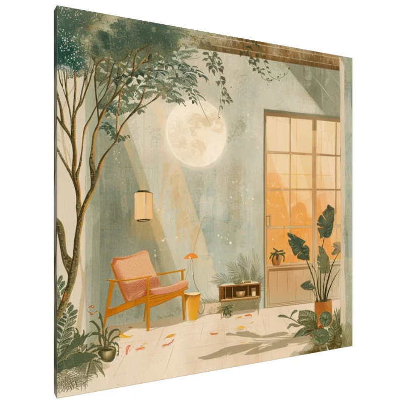 Tablou Canvas: Bucurie pe balcon în lumina lunii