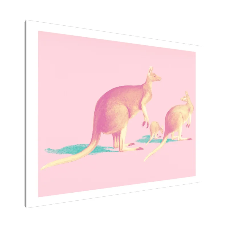 Tablou Canvas: Vise Pastelate: Familia de Canguri