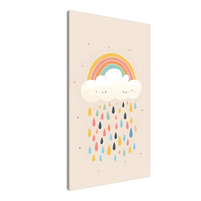 Tablou Canvas: Bucurie de picături de ploaie și curcubeie