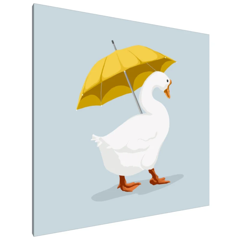 Tablou Canvas: Lebădă plimbându-se în ploaie