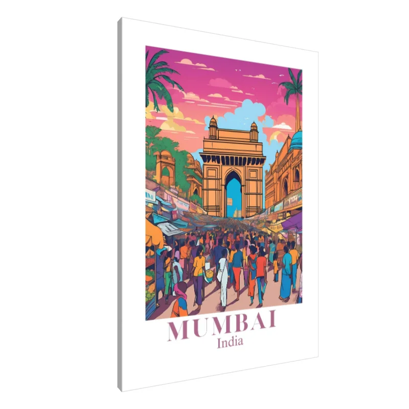 Tablou Canvas: Străzi vibrante din Mumbai - Image 1
