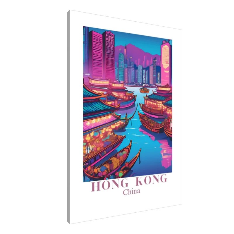 Tablou Canvas: Nopți vibrante din Hong Kong - Image 1