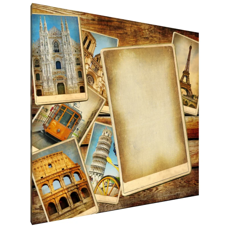 Tablou Canvas: Dorința de a călători în Polaroids - Image 1