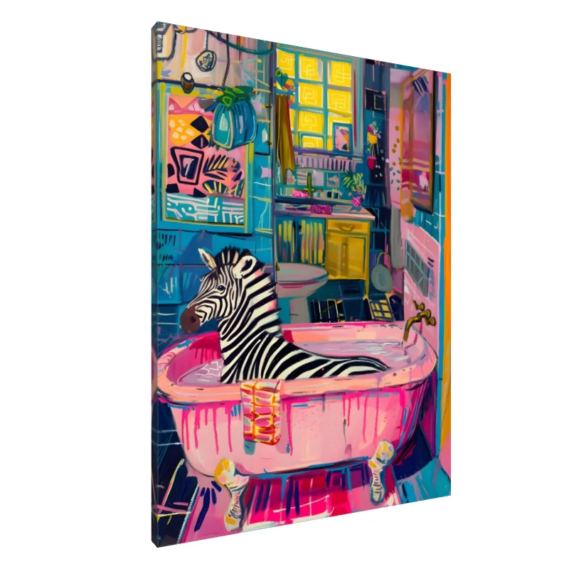 Tablou Canvas: Refugiu colorat al zebrei - Image 1