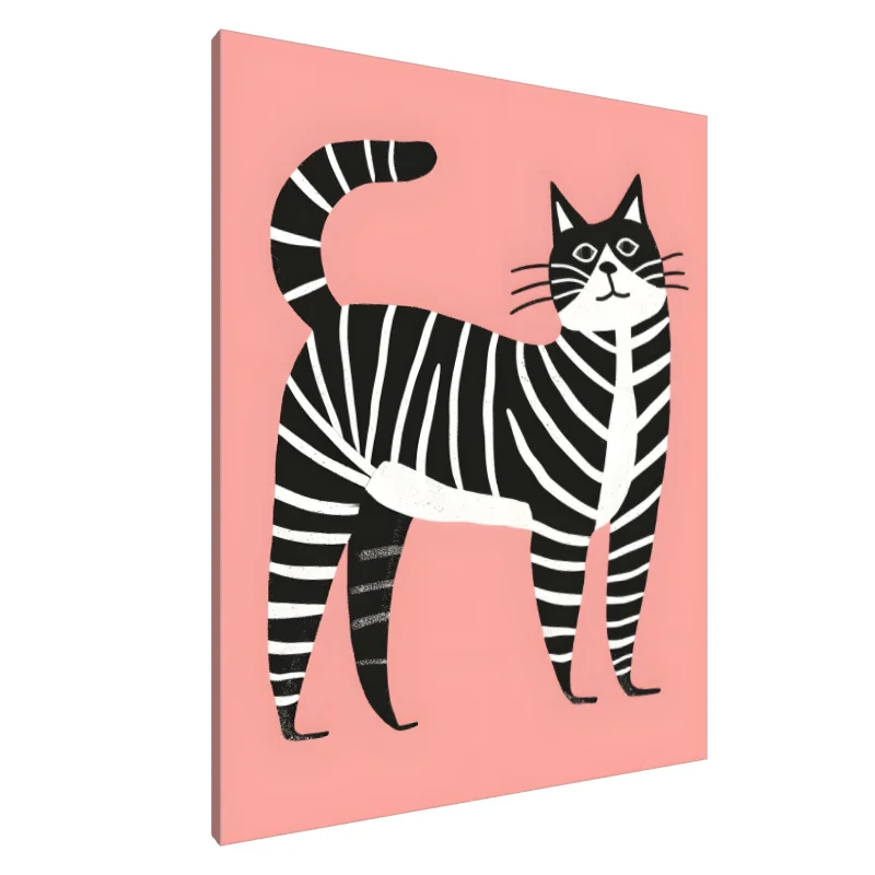 Tablou Canvas: Pisică Zebra Plină de Viață - Image 1