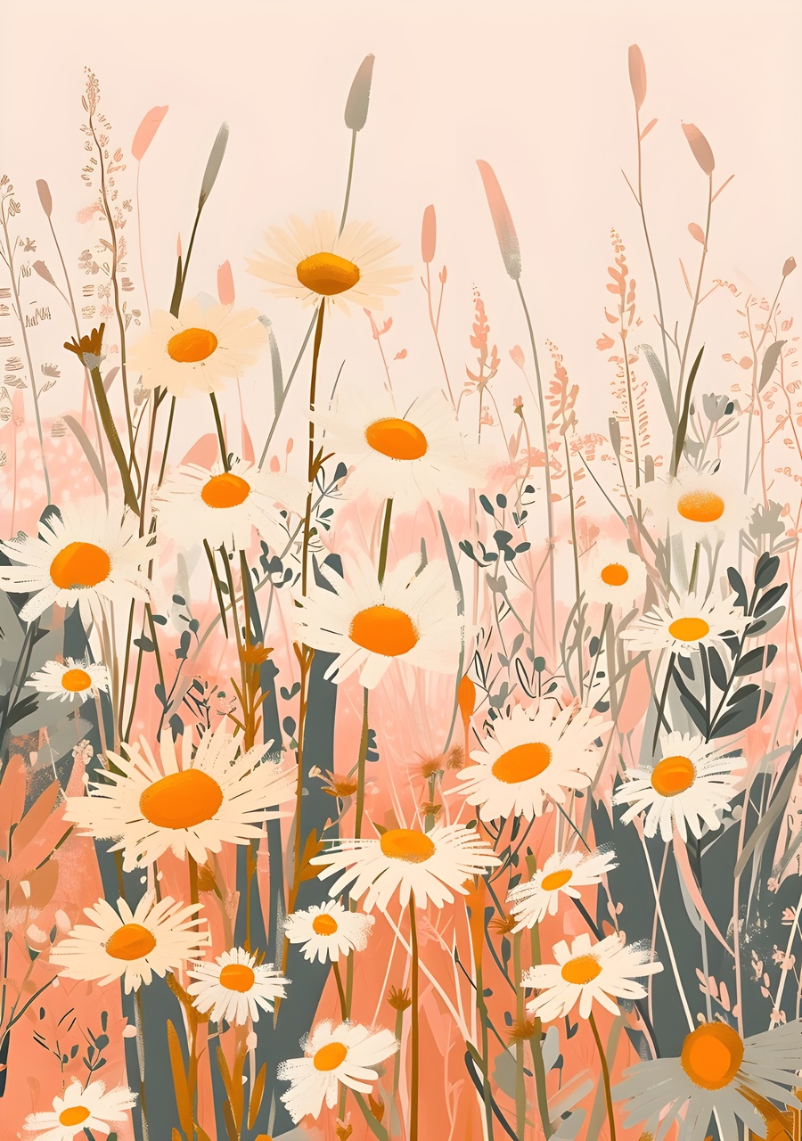 Tablou Canvas: Peisaj cu margarete - Thumbnail 2