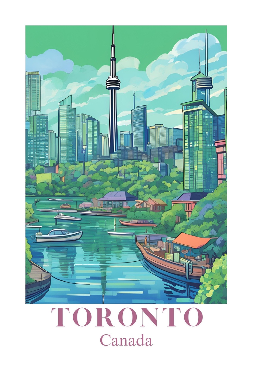 Tablou Canvas: Peisaj de vis al orașului Toronto - Thumbnail 2