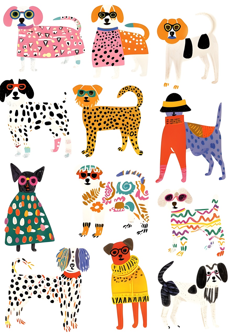 Tablou canvas: Fiesta haioasă a câinilor - Thumbnail 2