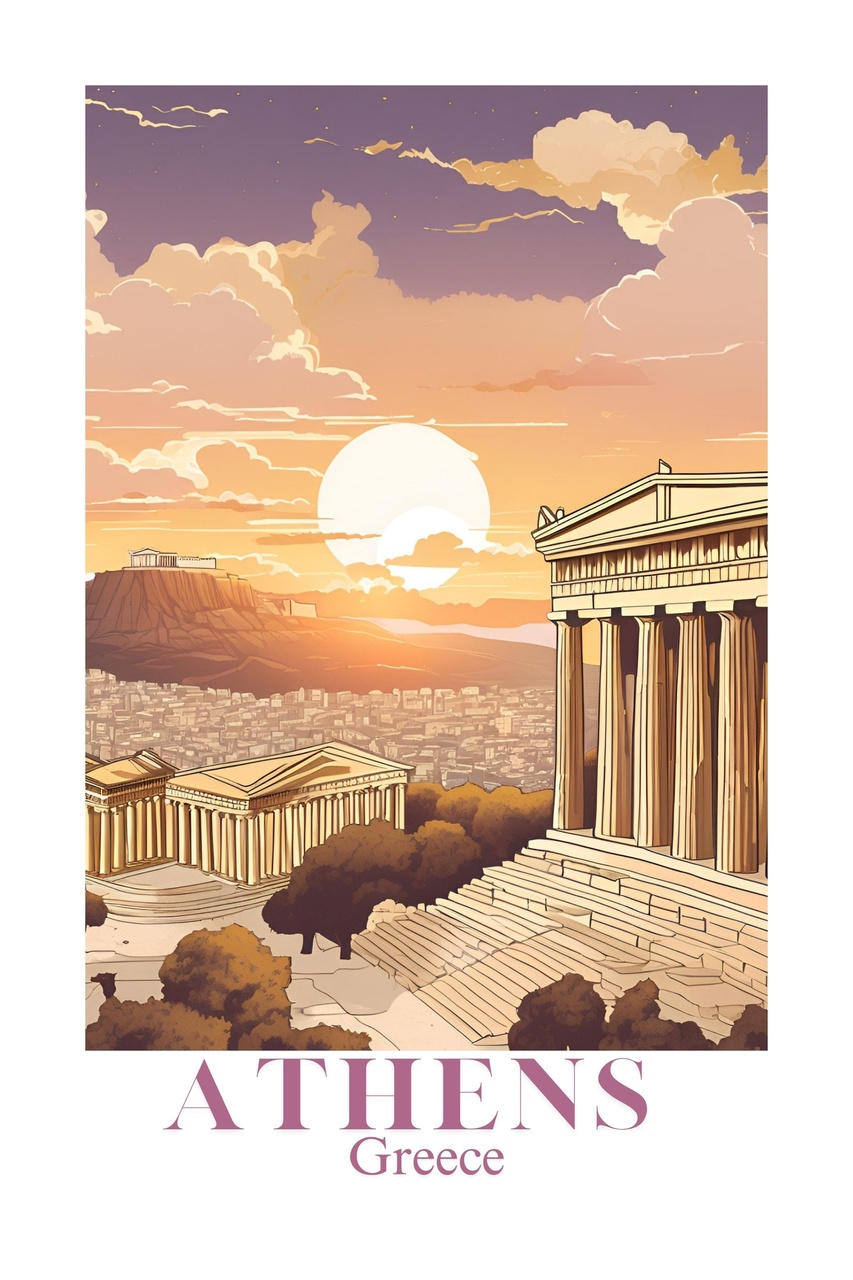 Tablou Canvas: Orizontul de Aur al Atenei - Thumbnail 2