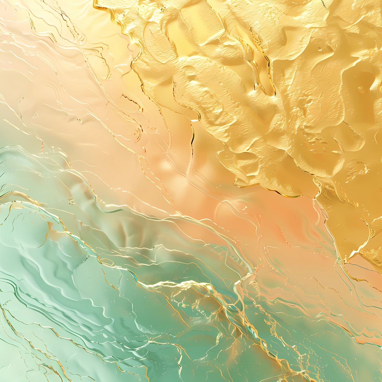 Tablou Canvas: Valuri Aurii (3) - Thumbnail 2