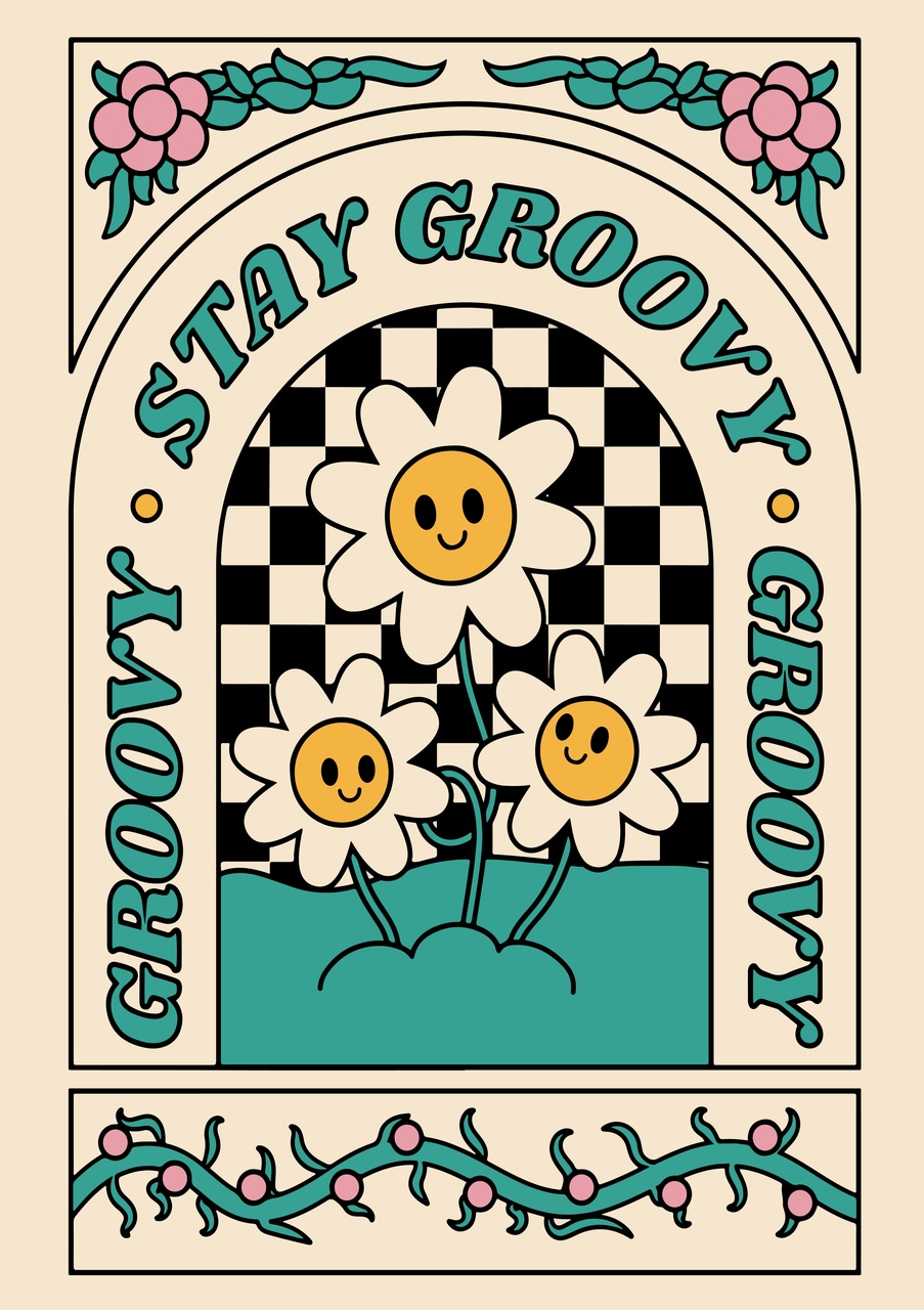 Tablou Canvas: Vibrații Florale Groovy - Thumbnail 2