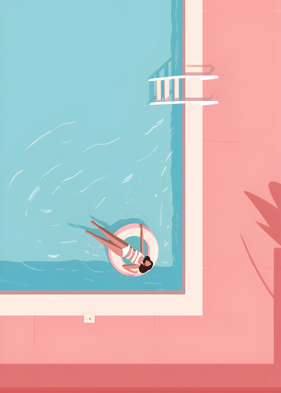 Tablou Canvas: Relaxare leneșă la piscină - Thumbnail 2