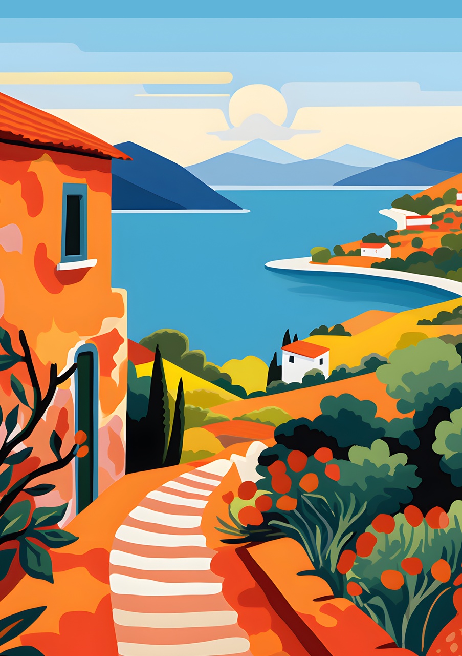 Tablou Canvas: Peisaj de vis din Mediterana (1) - Thumbnail 2