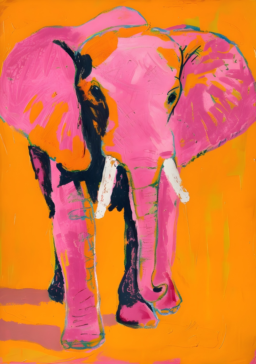 Tablou Canvas: Paradă de elefanți roz - Thumbnail 2