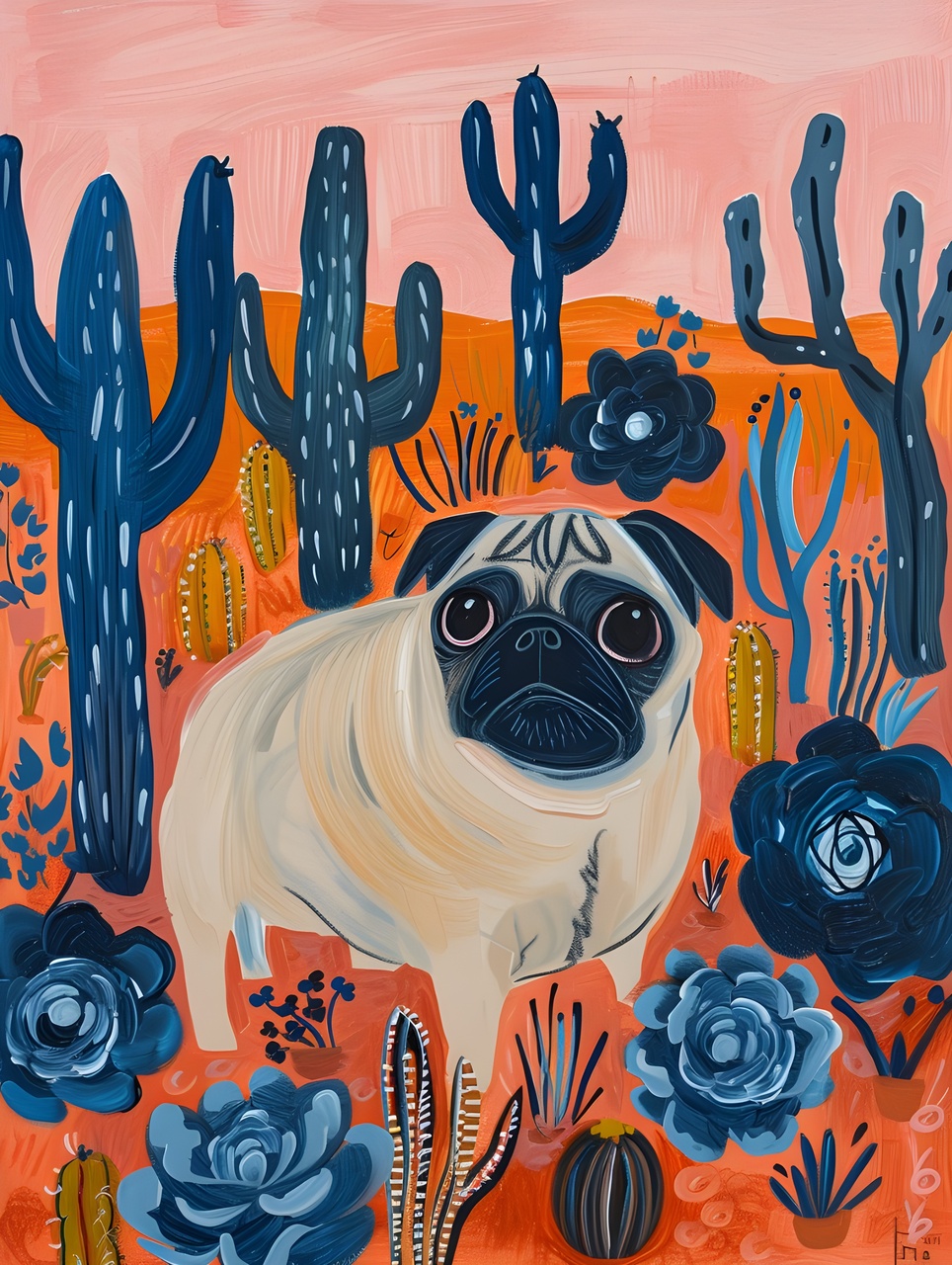 Tablou Canvas: Carlin în Țara Viselor cu Cactuși - Thumbnail 2