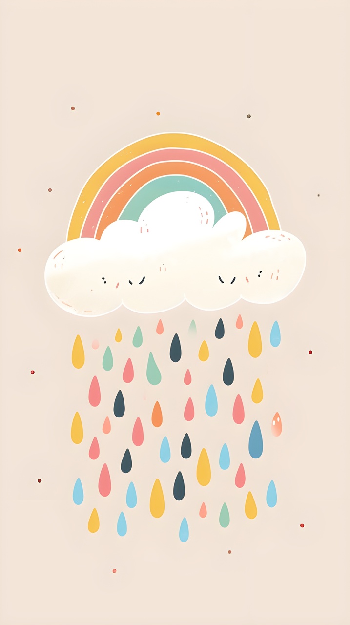 Tablou Canvas: Bucurie de picături de ploaie și curcubeie - Thumbnail 2