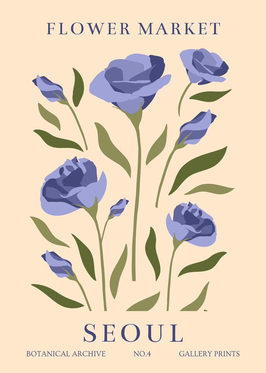 Tablou Canvas: Seoul Blossoms: Eleganță Florală - Thumbnail 2