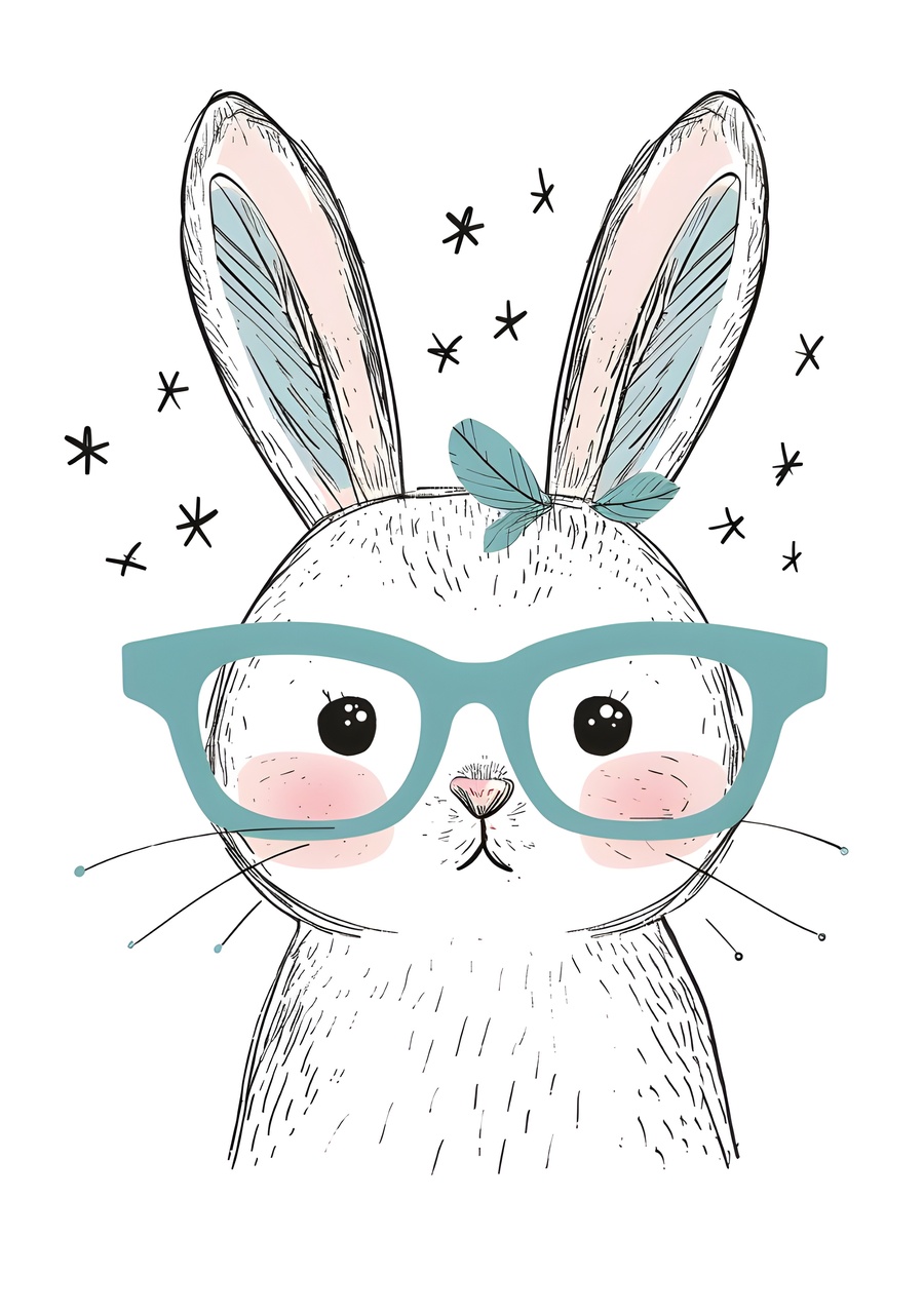 Tablou Canvas: Smarty Bunny Bliss - Thumbnail 2