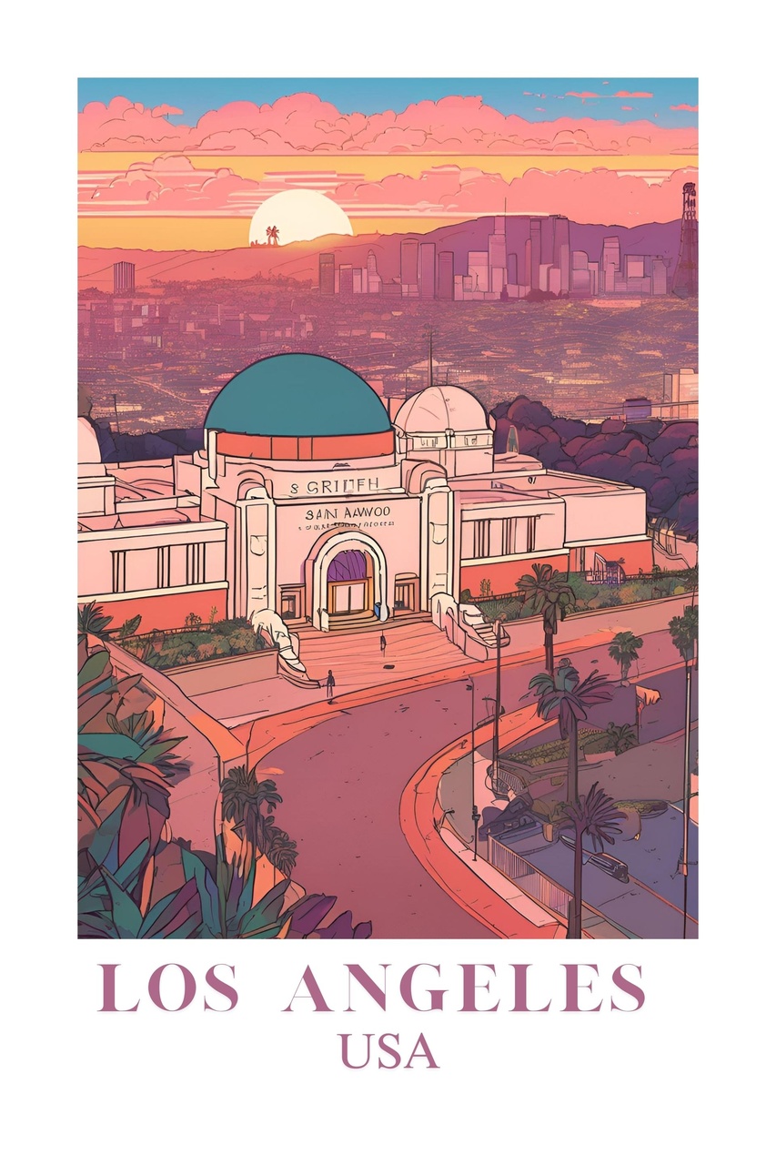 Tablou Canvas: Apus peste visele de la Hollywood - Thumbnail 2