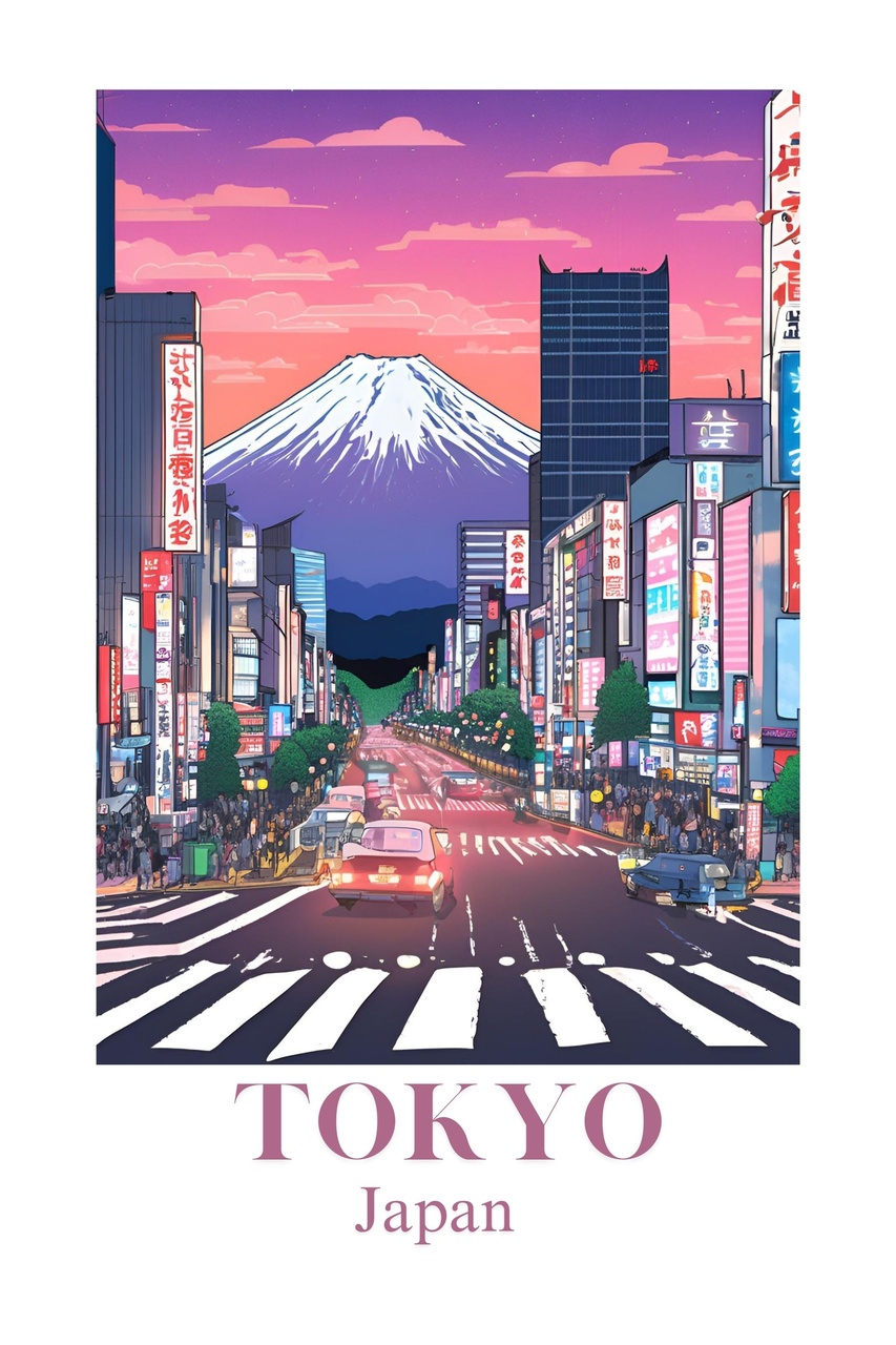 Tablou Canvas: Armonie Crepusculară din Tokyo - Thumbnail 2