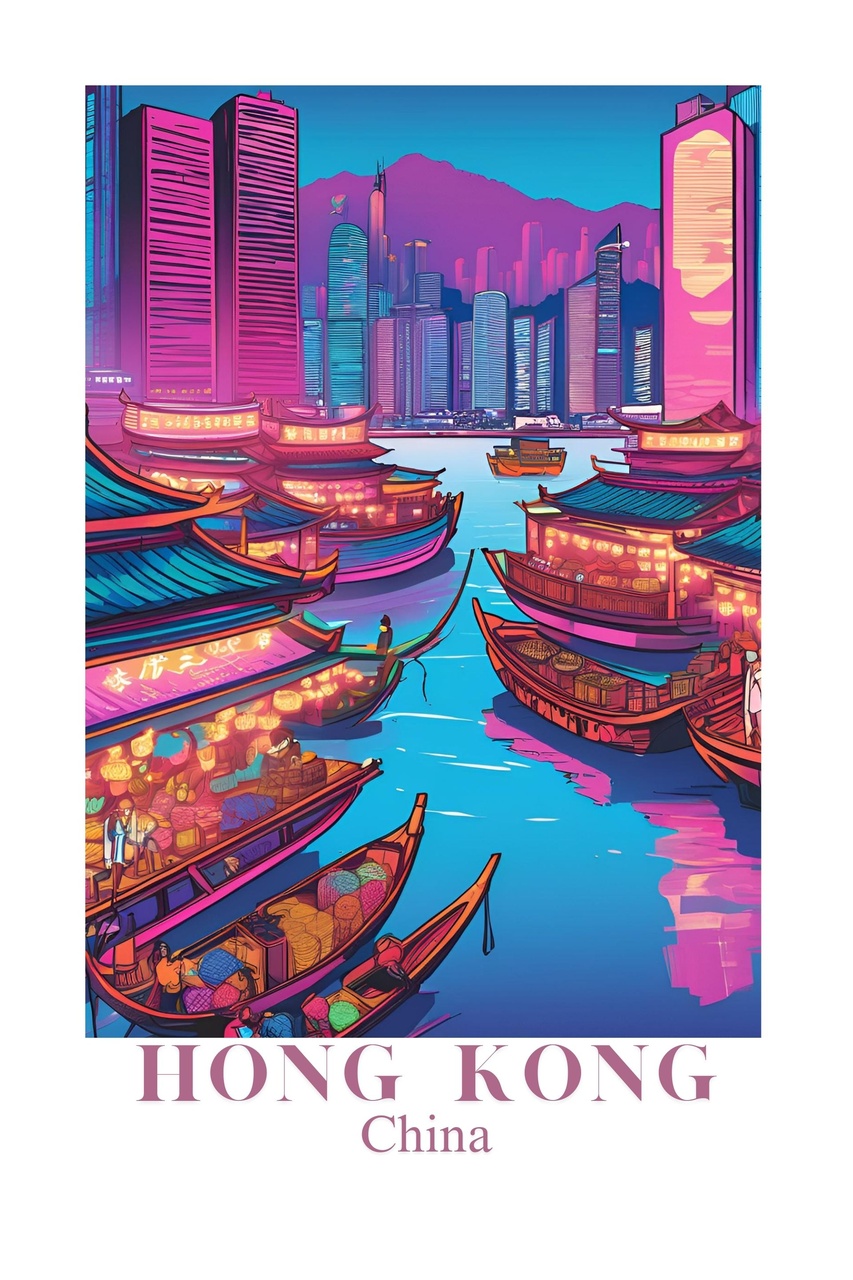 Tablou Canvas: Nopți vibrante din Hong Kong - Thumbnail 2