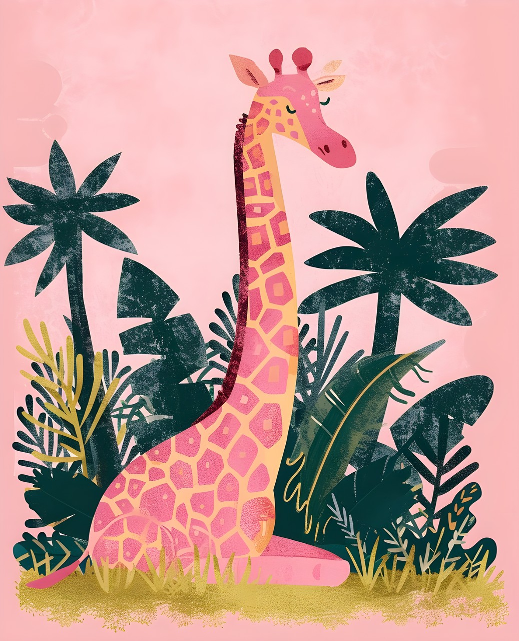 Tablou Canvas: Girafa din Junglă Plină de Farmec - Thumbnail 2