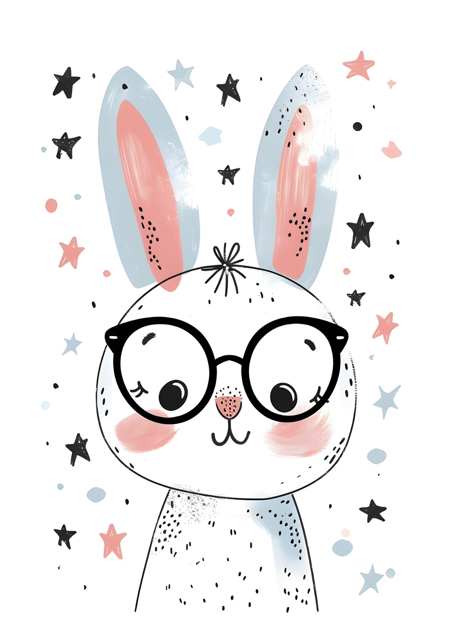 Tablou Canvas: Iepuraș Savant Plin de Fantezie - Thumbnail 2