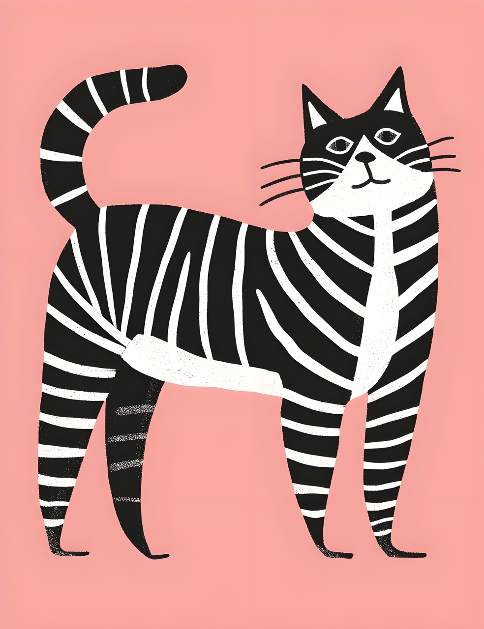 Tablou Canvas: Pisică Zebra Plină de Viață - Thumbnail 2