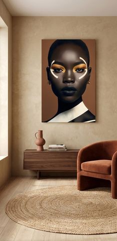 Tablou canvas: Portret Artistic cu Accente Africane - Thumbnail 3