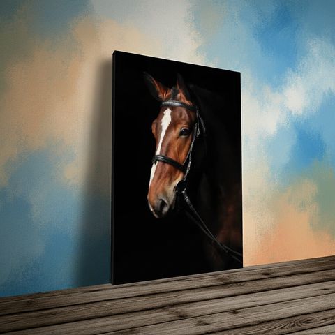 Tablou canvas: Portret Cal în Lumina Contrastantă - Thumbnail 2