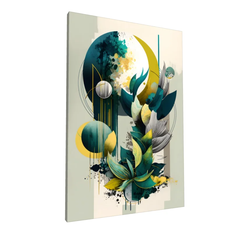 Tablou canvas: Compoziție Abstracție cu Elemente Vegetale - Image 1