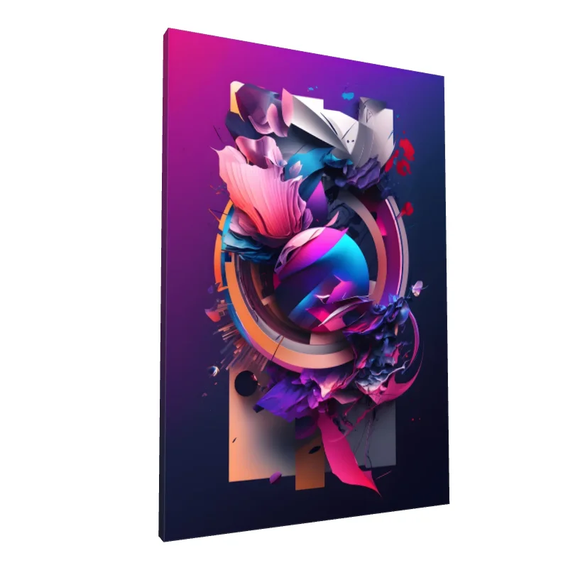 Tablou canvas: Compoziție Abstractă în Tonuri de Mov și Albastru - Image 1