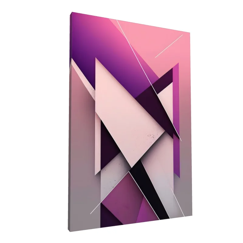 Tablou canvas: Geometrie în Tonuri de Roz și Violet - Image 1
