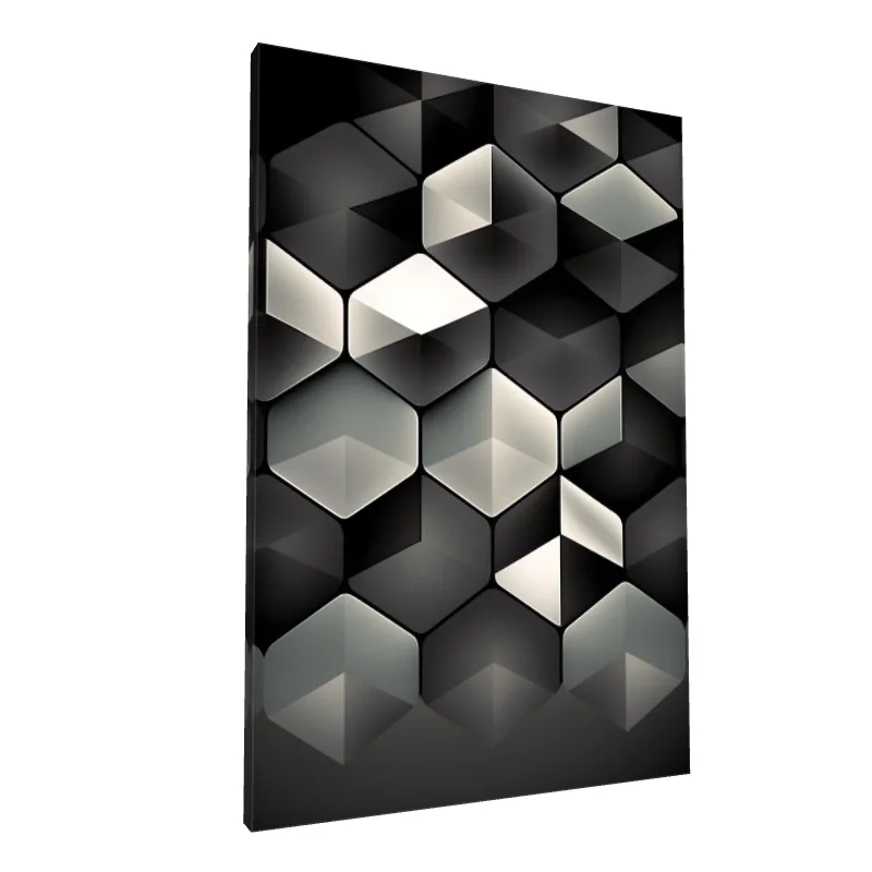 Tablou canvas: Model Geometric Cubic în Nuante de Gri