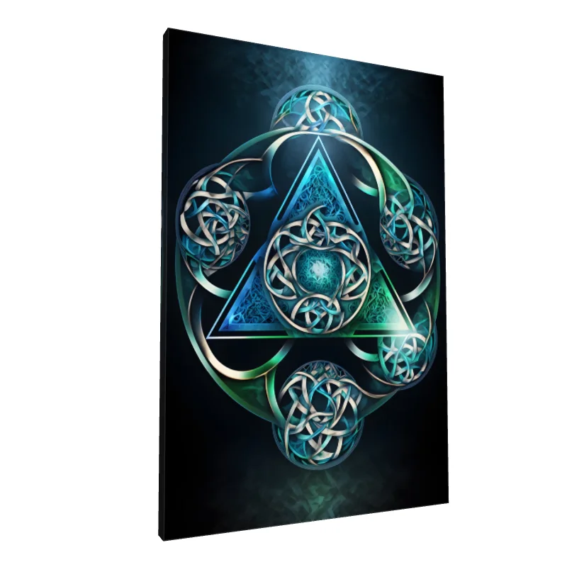 Tablou canvas: Geometrie Triunghiulară cu Elemente Celtice - Image 1