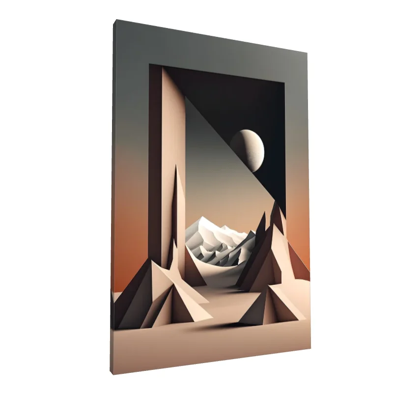 Tablou canvas: Peisaj Abstract cu Portal și Munți