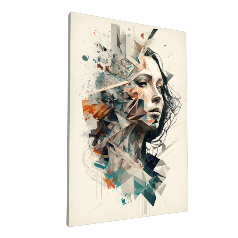 Tablou canvas: Portret Abstract în Tonuri Geometrice - Image 1