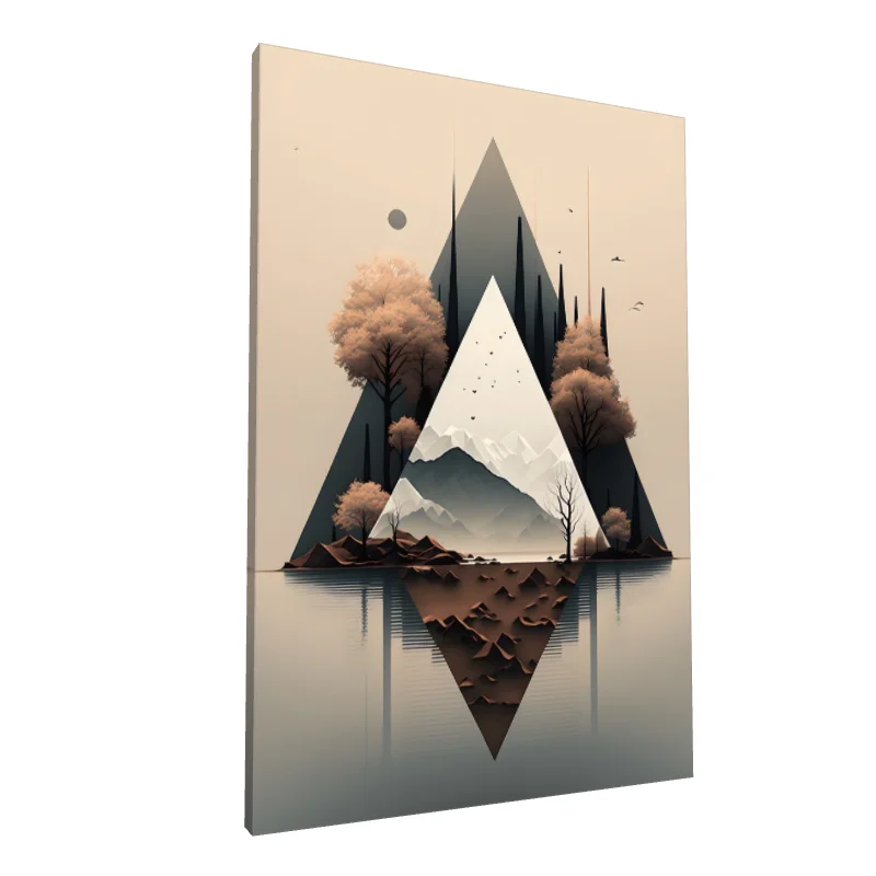 Tablou canvas: Peisaj Abstract cu Elemente Geometrice - Image 1