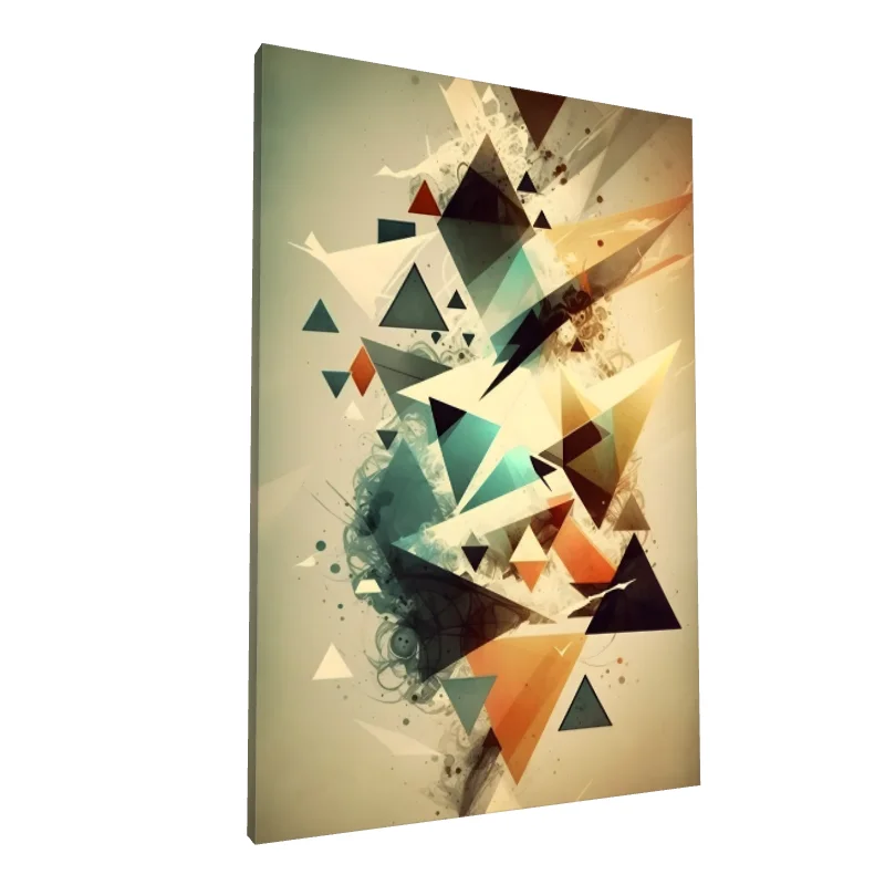 Tablou canvas: Triunghiuri Geometrice în Tonuri Calde