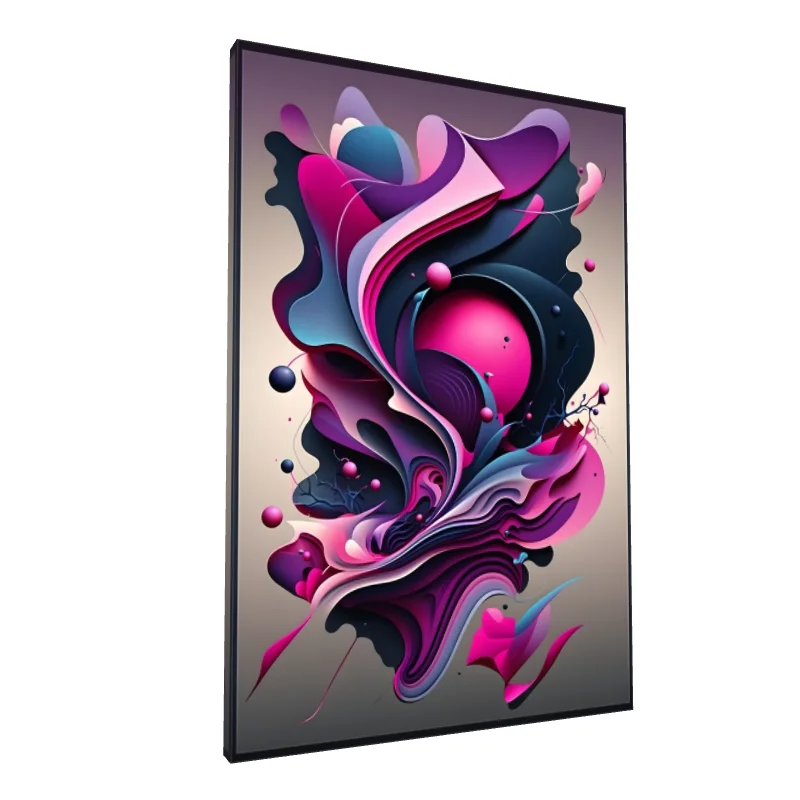 Tablou canvas: Forme Fluide în Tenta Roz și Mov - Image 1