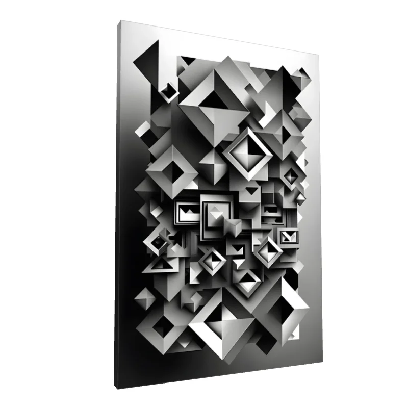 Tablou canvas: Forme Geometrice 3D Alb-Negru - Image 1