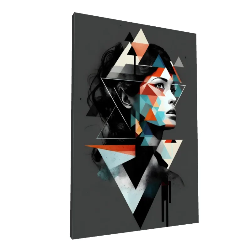 Tablou canvas: Portret Geometric în Tonuri Vibrante - Image 1