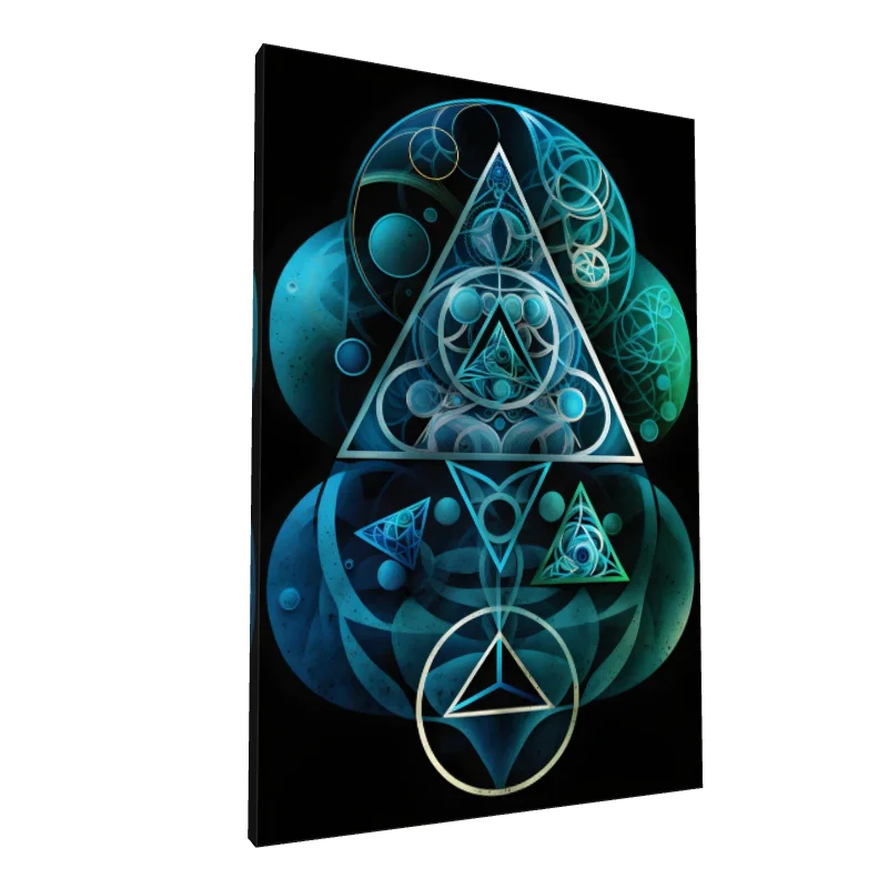 Tablou canvas: Geometrie Abstractă în Nuante de Albastru - Image 1