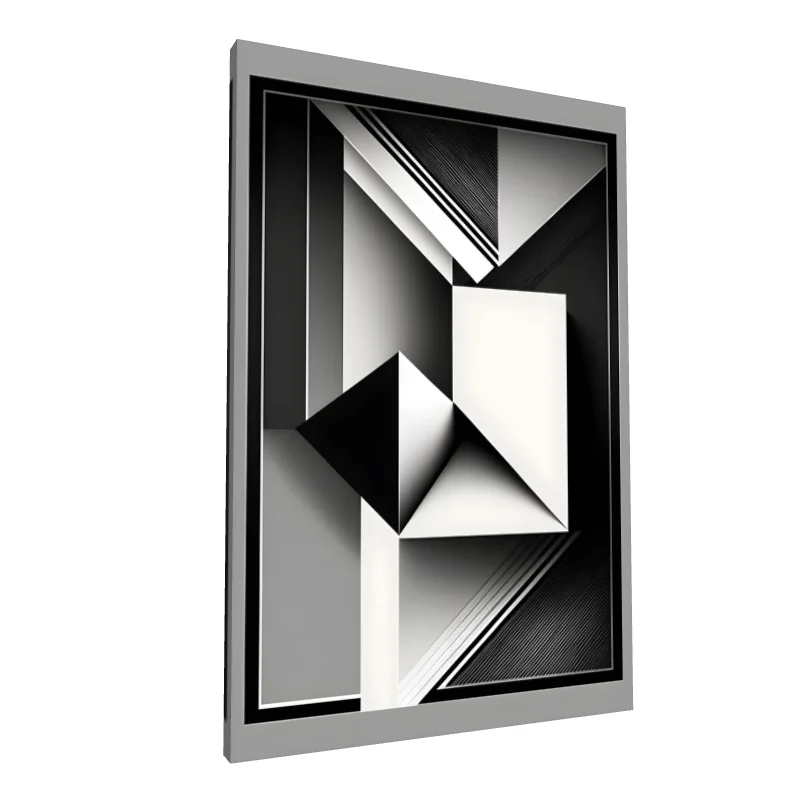 Tablou canvas: Forme Geometrice Alb-Negru în Contrast - Image 1